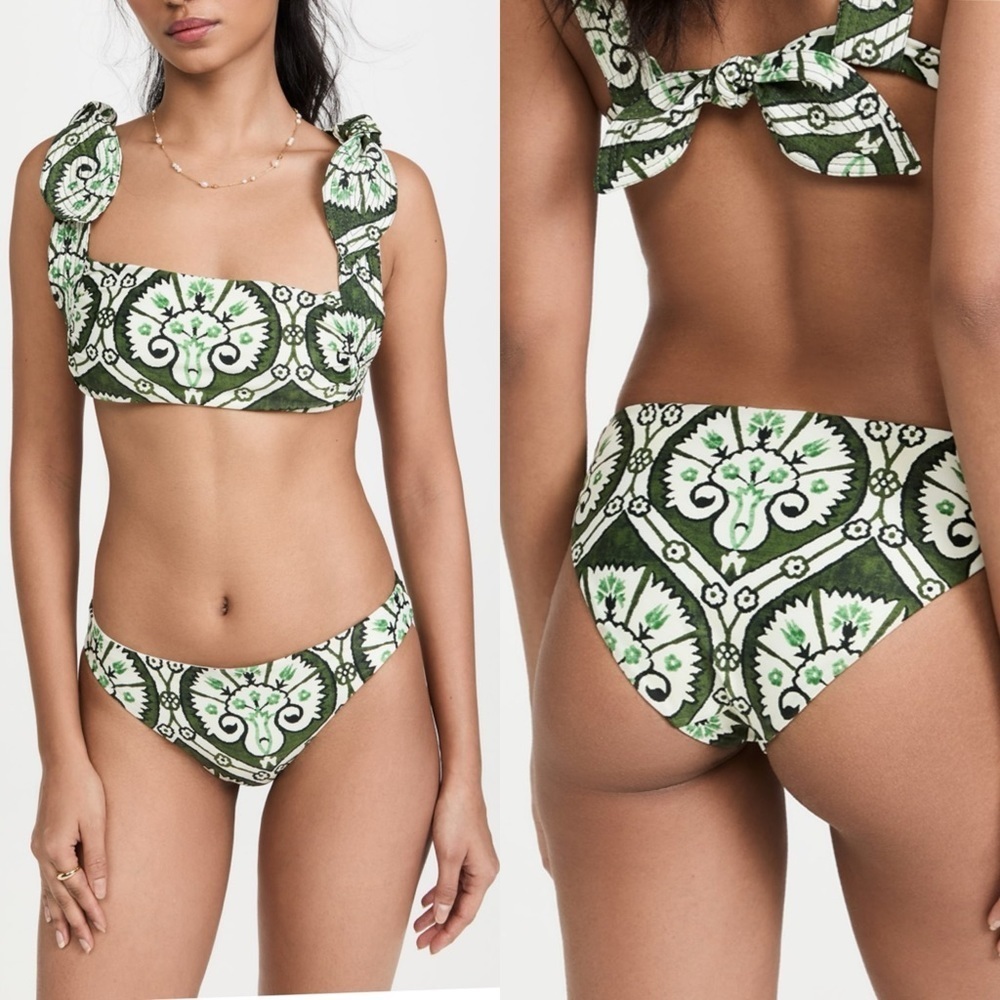 Johanna Ortiz Dulce Aroma Top & Las Mil Y Una Noches Bottoms Shells Safari Green